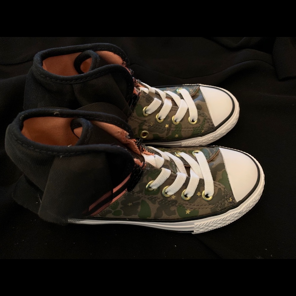 Converse camo and tulle high top sneaker